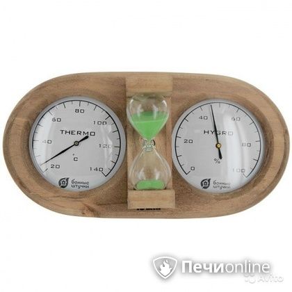 Термометр с гигрометром Банные штучки Банная станция с песочными часами в Полевском